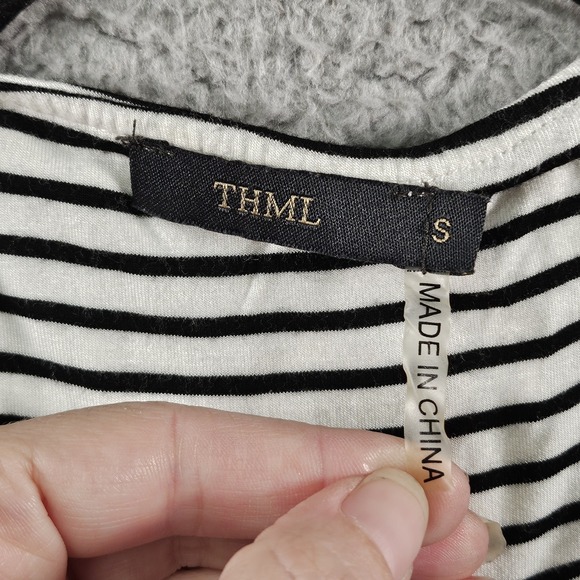 THML Anthropologie Maxi Dress Size S Striped Embroidered Racerback Boho Beachy - Picture 5 of 13